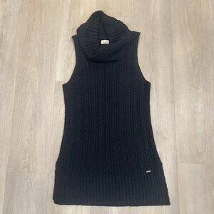 Hollister Sleeveless Cowl Neck Knit Tunic Tank Sweater Sz M Academia Coastal